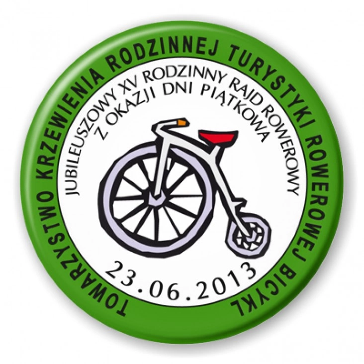 przypinka Piątkowo Rodzinny Rajd Rowerowy 2013