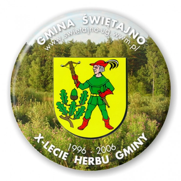 przypinka X-lecie Herbu Gminy Świętajno