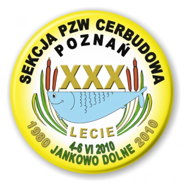 przypinka XXX-lecie PZW Cerbudowa