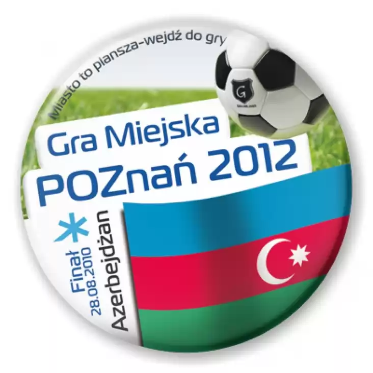 przypinka Gra Miejska - Poznań 2012 - Azerbejdżan