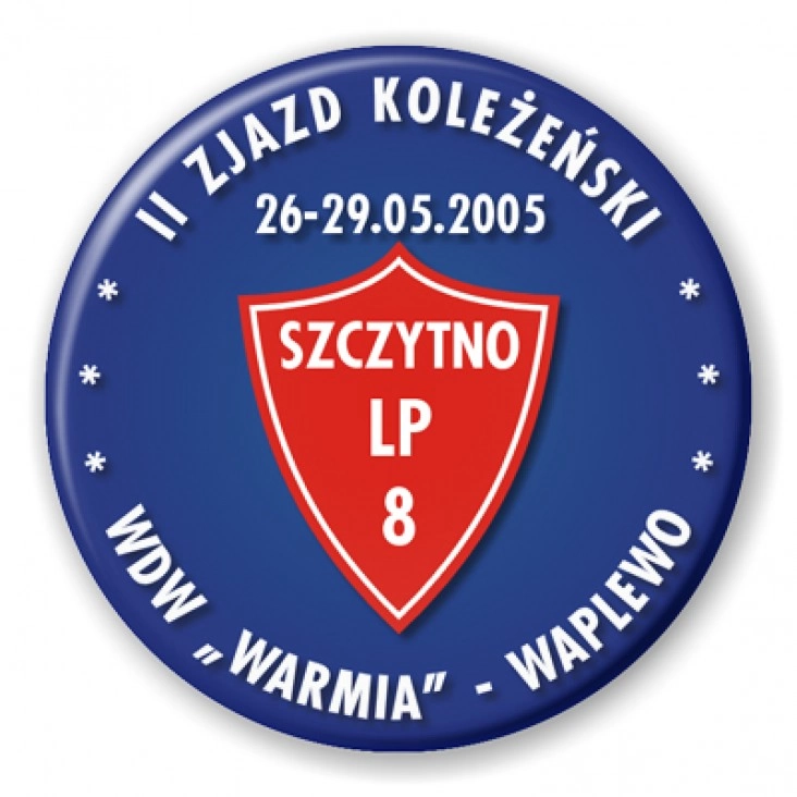 przypinka II Zjazd Koleżeński WDW Warmia - Waplewo