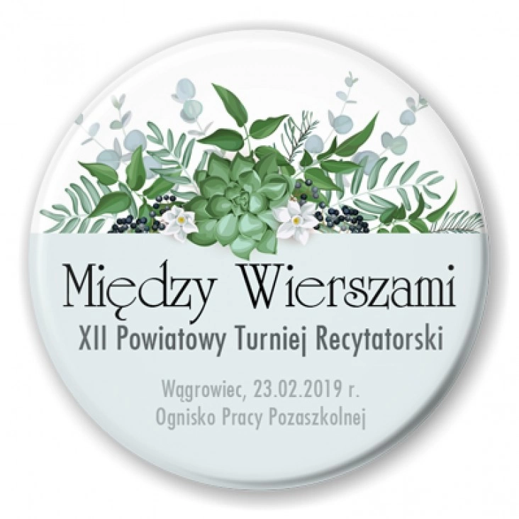 przypinka Między Wierszami 2019