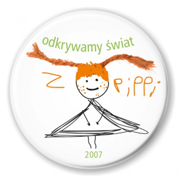 przypinka Odkrywamy świat z Pippi