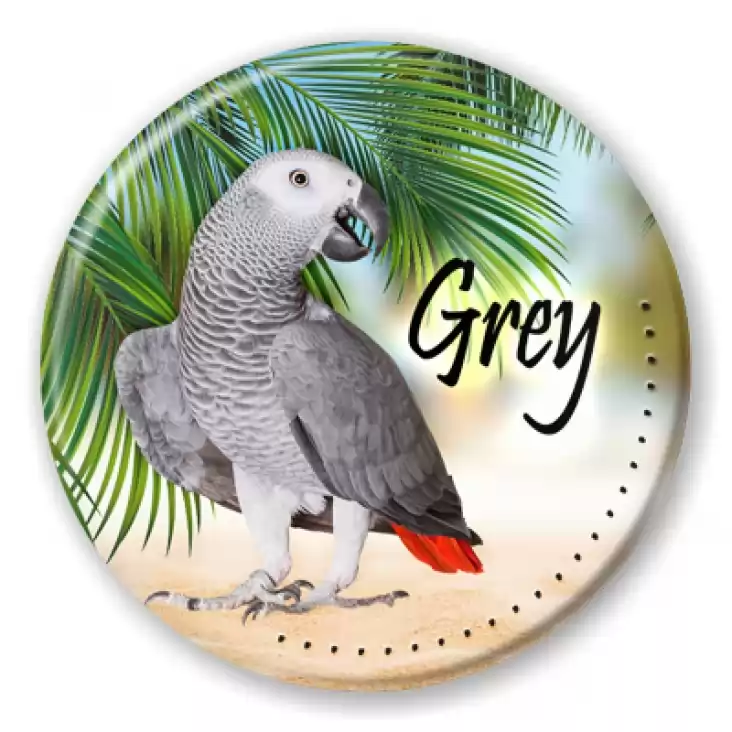 przypinka Papugarnia Carmen - Grey