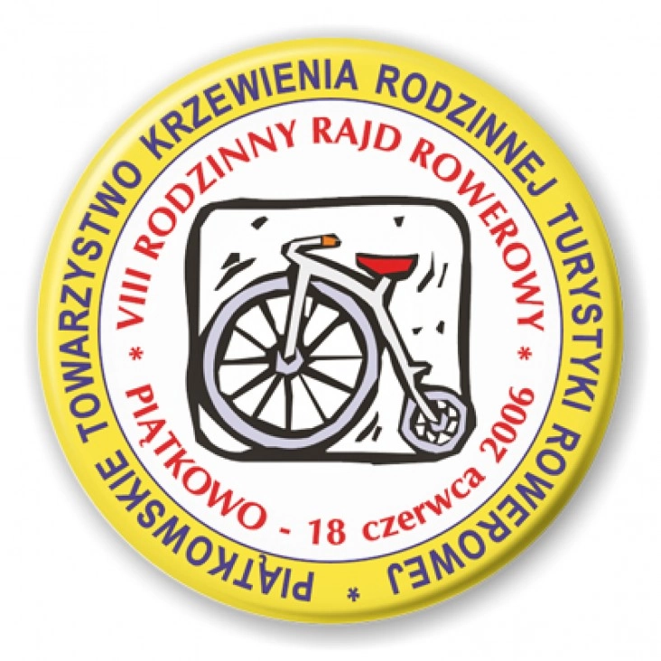 przypinka Piątkowe Towarzystwo Krzewienia Rodzinnej Turystyki Rowerowej 