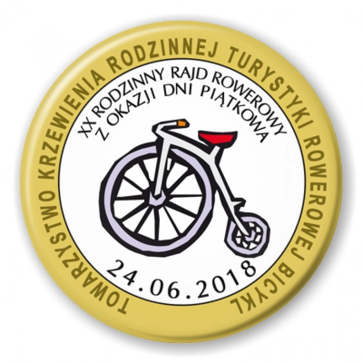 przypinka Rodzinny Rajd Rowerowy 2018