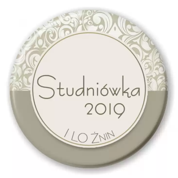 przypinka Studniówka 2019 - I LO Żnin 