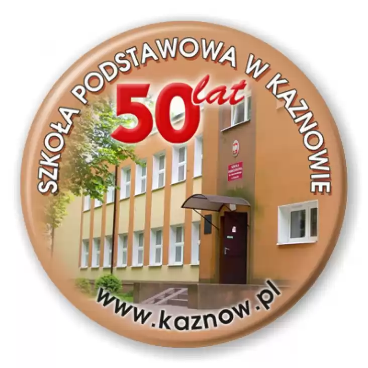 przypinka Szkoła Podstawowa w Kaznowie - 50 lat