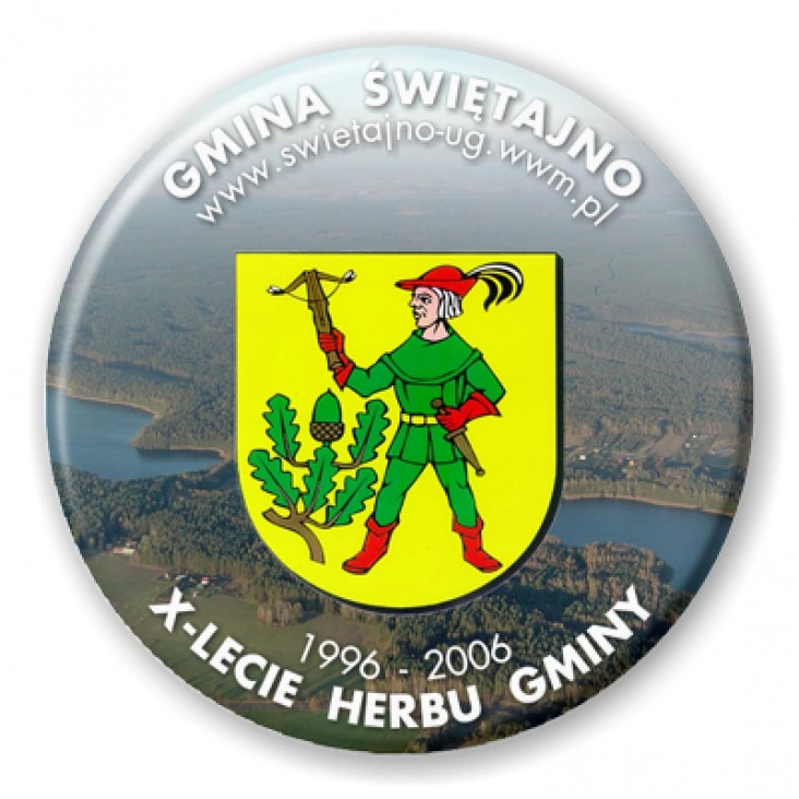 przypinka X-lecie Herbu Gminy Świętajno