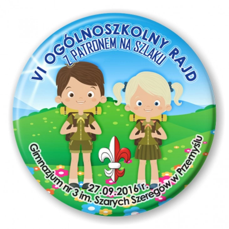 przypinka Z patronem na szlaku 2016