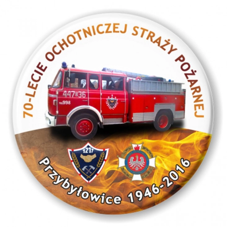 przypinka 70 lat OSP Przybyłowice