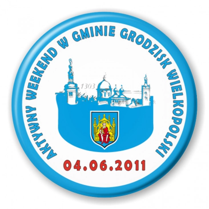 przypinka Aktywny Weekend w gminie Grodzisk Wlkp.
