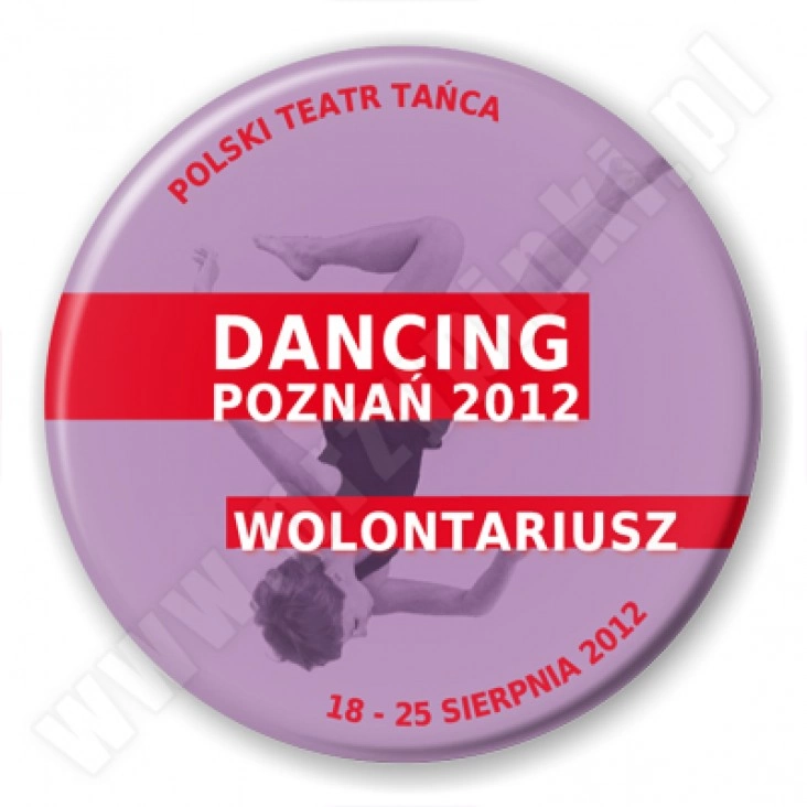 przypinka Dancing Poznań 2012 - wolontariusz