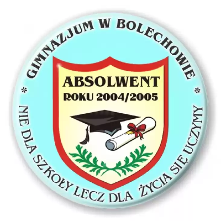 przypinka Gimnazjum w Bolechowie - absolwent roku 2004/2005