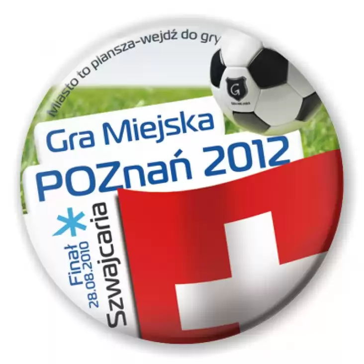 przypinka Gra Miejska - Poznań 2012 - Szwajcaria