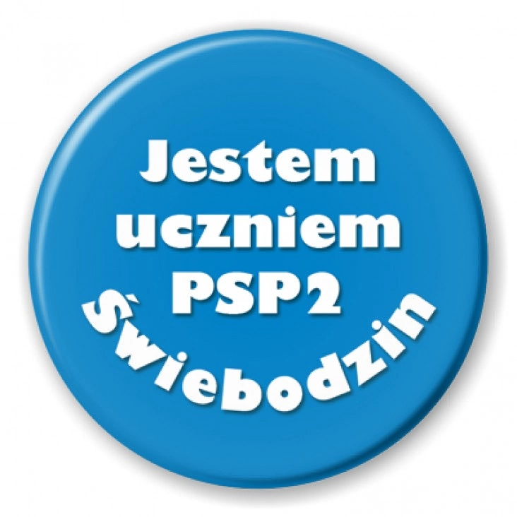 przypinka Jestem uczniem PSP2 Świebodzin
