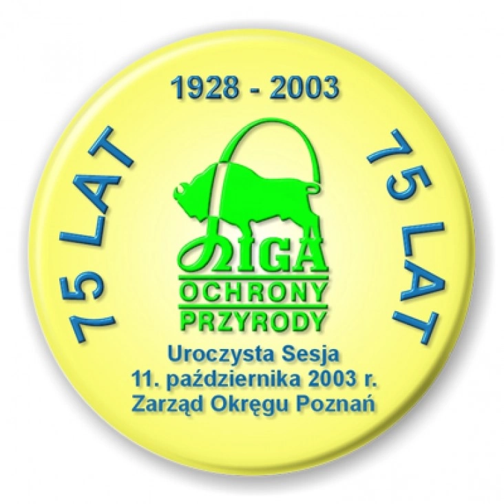 przypinka Liga ochrony Przyrody - 75 lat