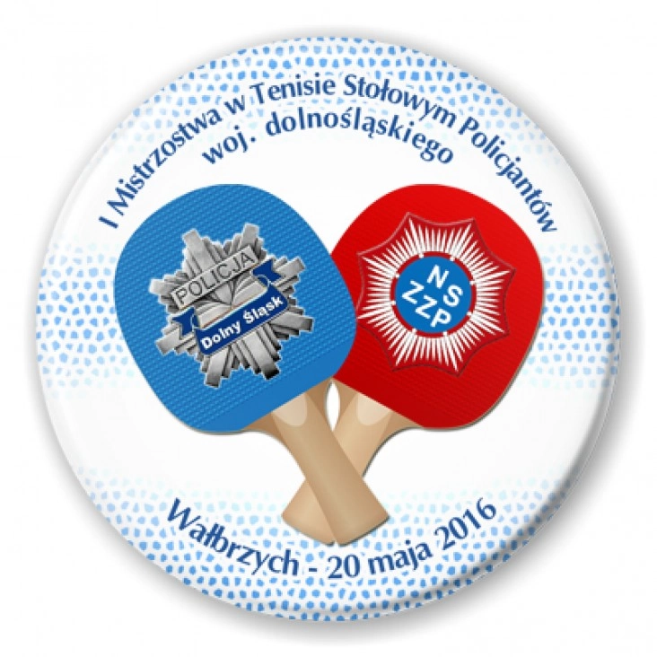 przypinka Mistrzostwa w Tenisie Stołowym Policjantów