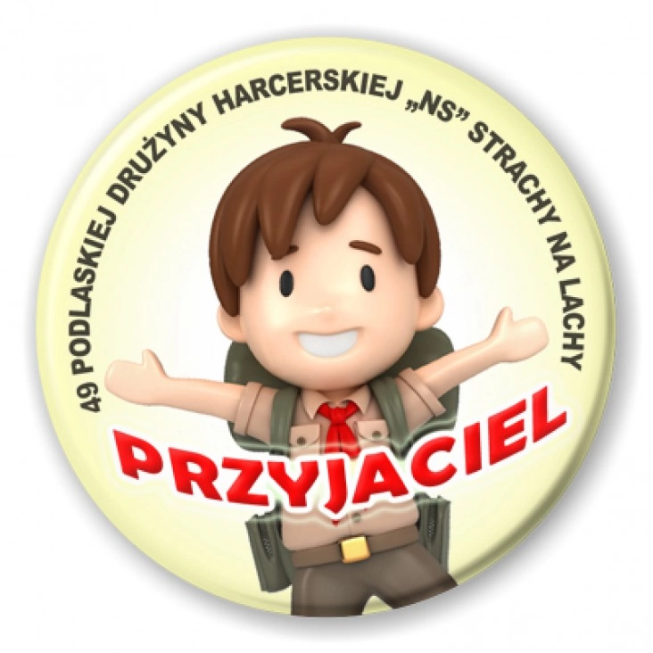 przypinka Przyjaciel 49 Podlaskiej Drużyny Harcerskiej NS Strachy na Lachy