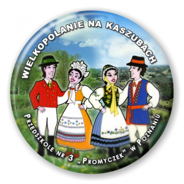 przypinka Wielkopolanie na Kaszubach
