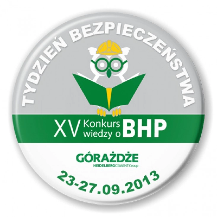 przypinka XV Konkurs Wiedzy o BHP