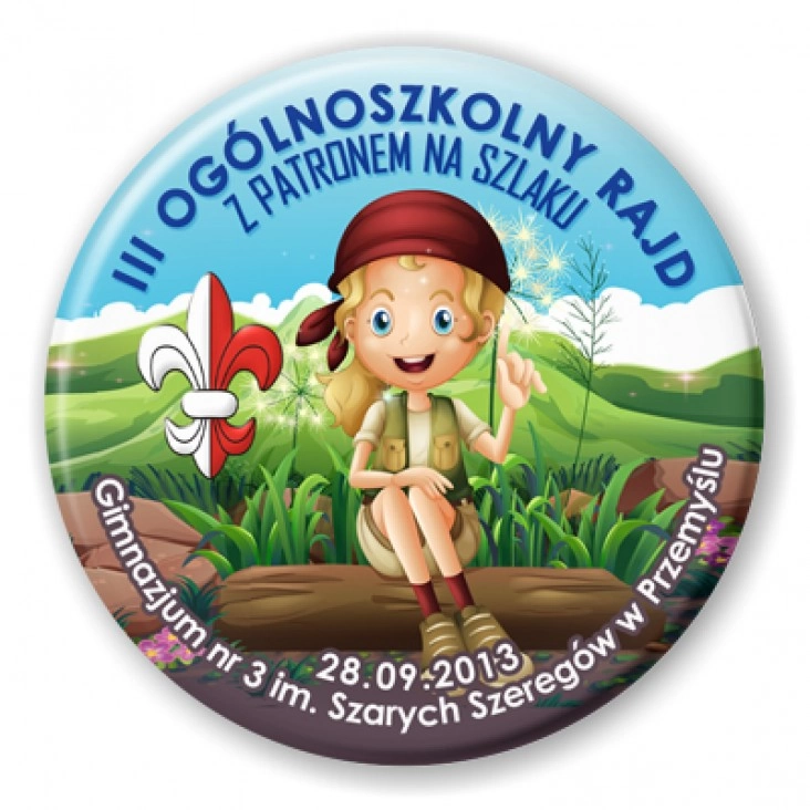 przypinka Z patronem na szlaku 2013