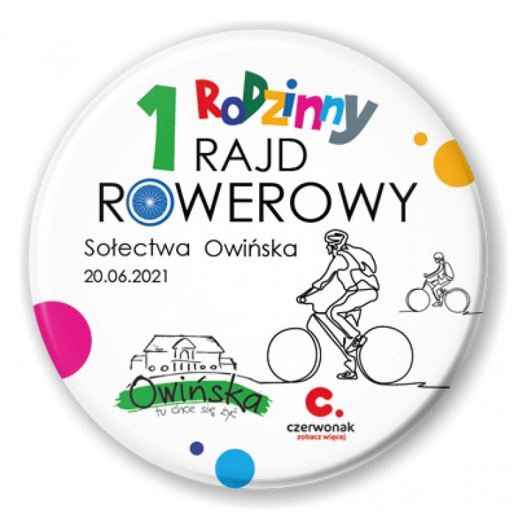 przypinka I Rodzinny Rajd Rowerowy Sołectwa Owińska