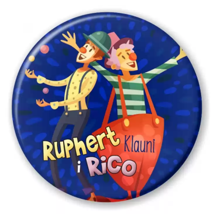 przypinka Ruphert i Rico Klauni
