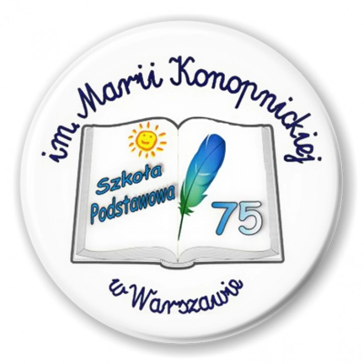 przypinka Szkoła Podstawowa nr 75 w Warszawie