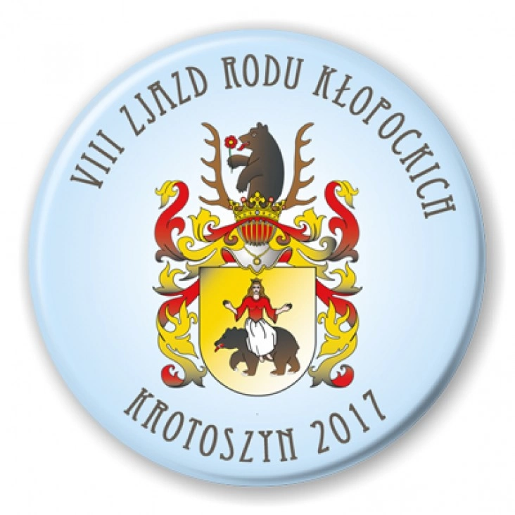 przypinka VIII ZJAZD RODU KŁOPOCKICH