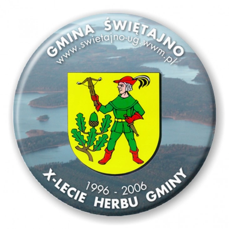 przypinka X-lecie Herbu Gminy Świętajno