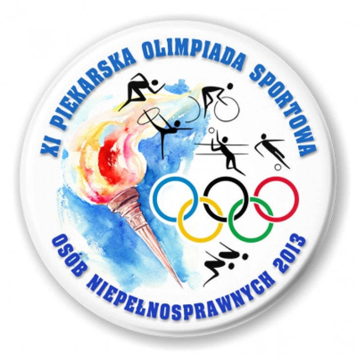 przypinka XI Piekarska Olimpiada Osób Niepełnosprawnych 2013