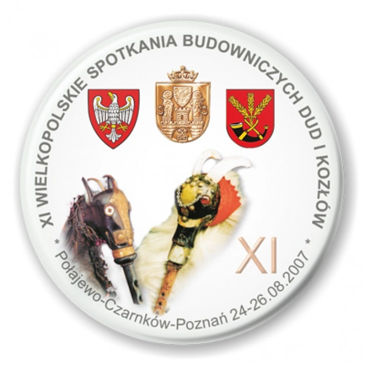 przypinka XI Wielkopolskie Spotkania Budowniczych Dud i Kozłów