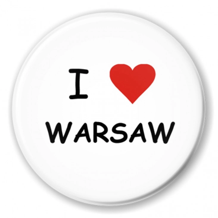 przypinka I love Warszawa