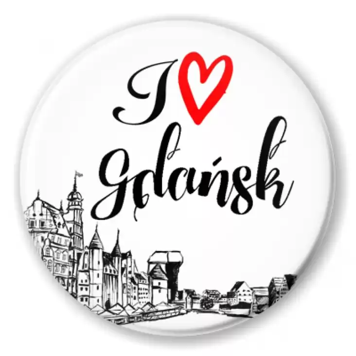 przypinka I love Gdańsk