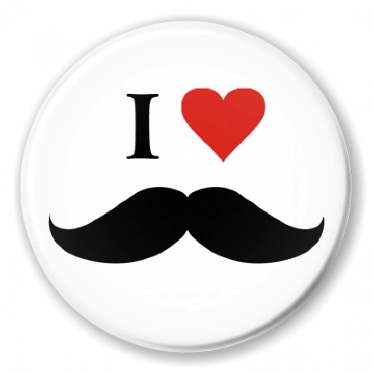 przypinka I love moustache