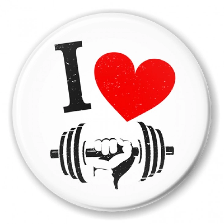 przypinka I love gym