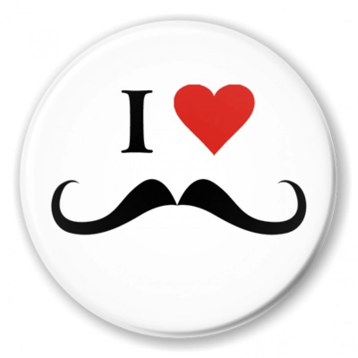 przypinka I love moustache