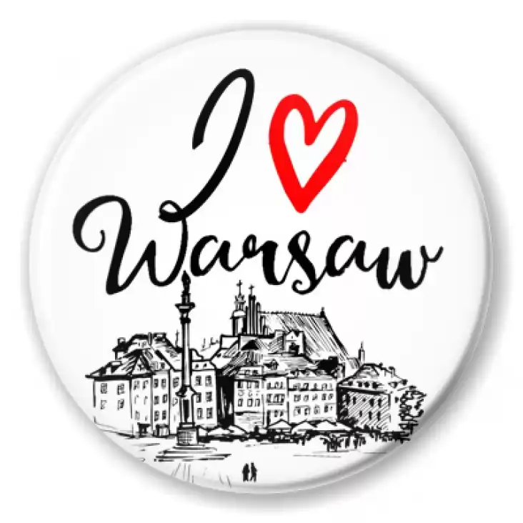 przypinka I love Warsaw