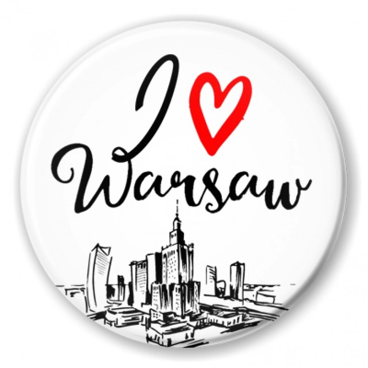 przypinka I love Warsaw