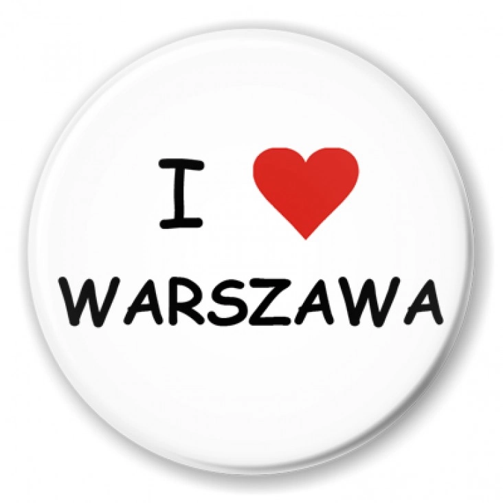 przypinka I love Warszawa