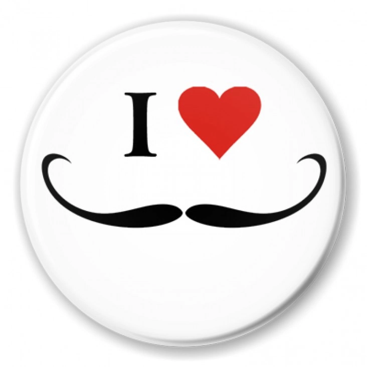 przypinka I love moustache