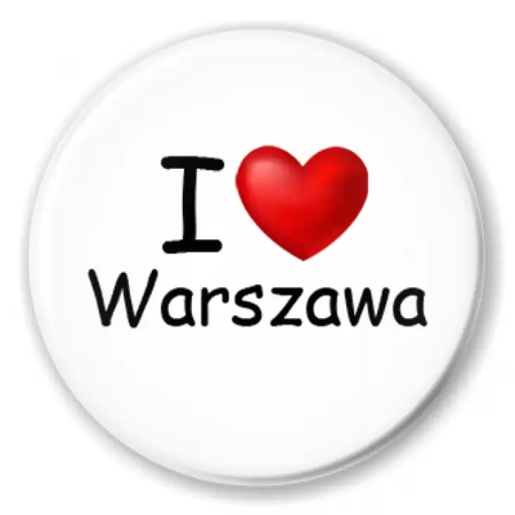 przypinka I love Warszawa