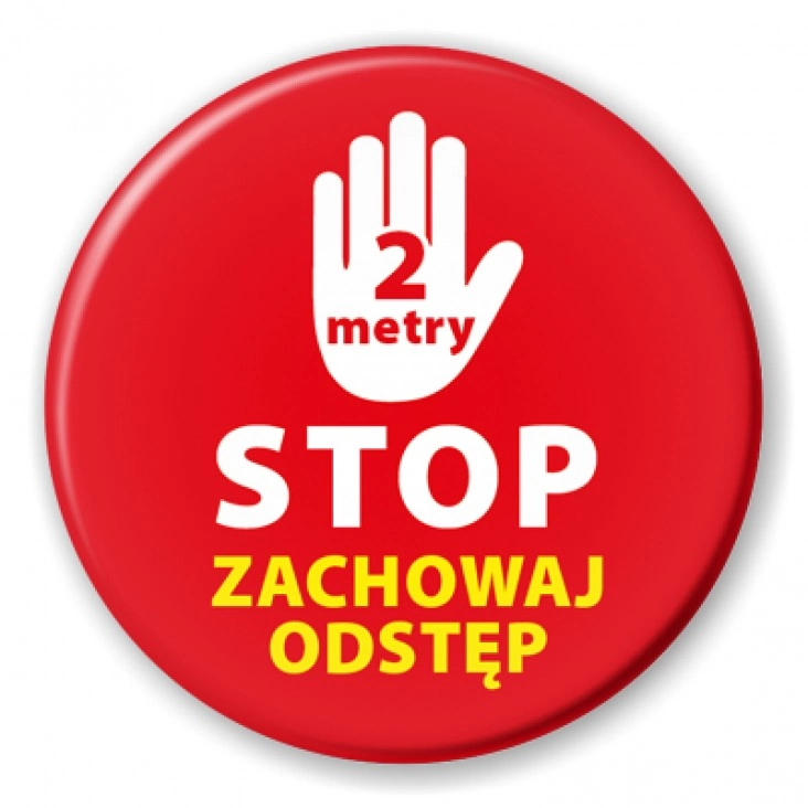 przypinka Zachowaj odstęp stop