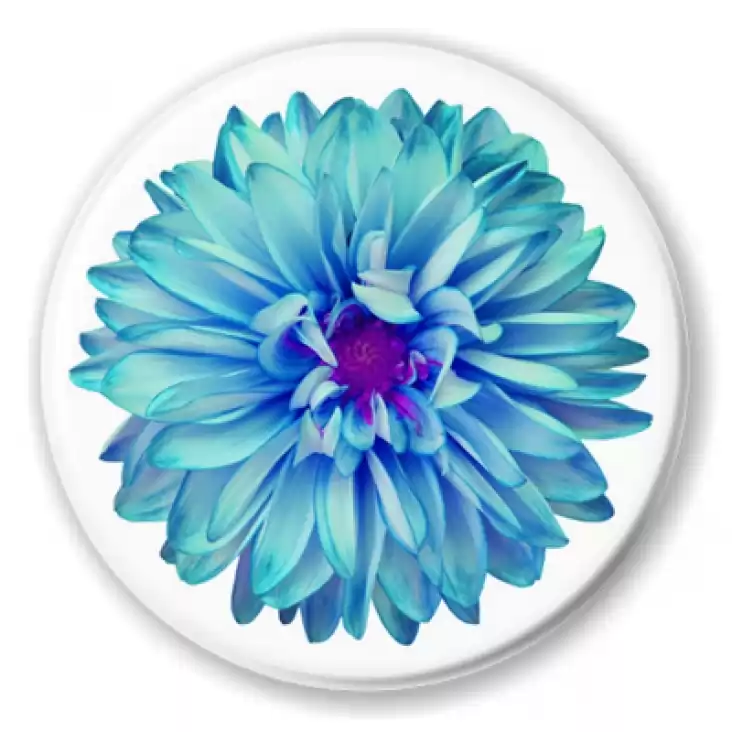 button kwiat dalia niebieska