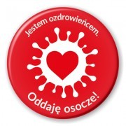 przypinka osocze serce szczepienia covid serce szczepienia covid pandemia koronawirus