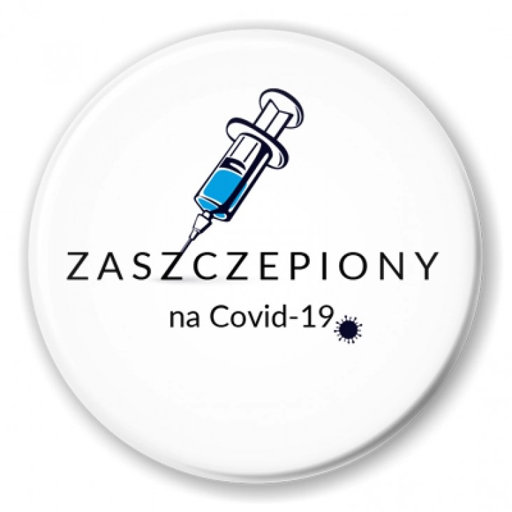 przypinka Zaszczepiony na Covid-19