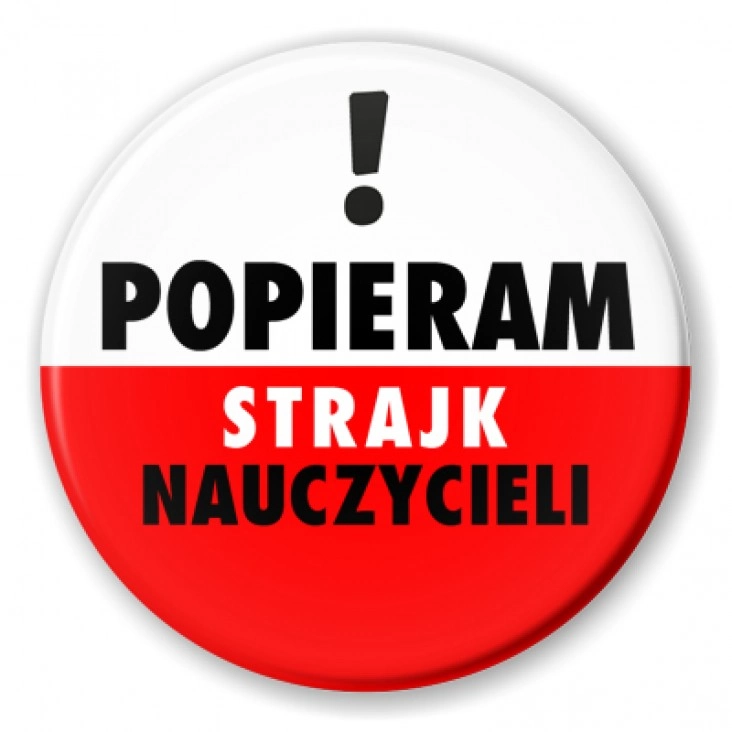 przypinka Popieram strajk