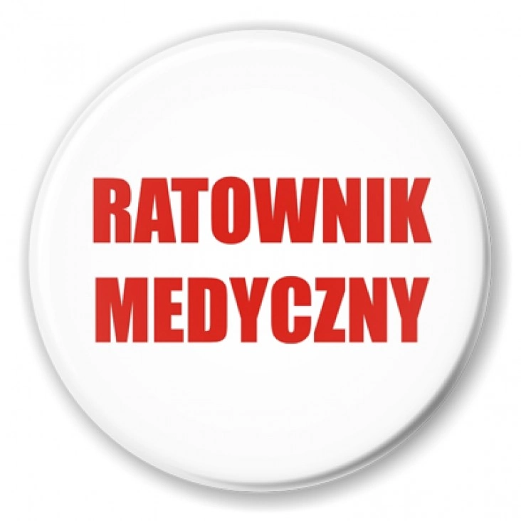 przypinka Ratownik Medyczny czerwony napis