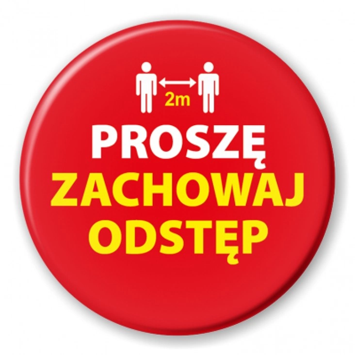 przypinka Zachowaj odstęp proszę